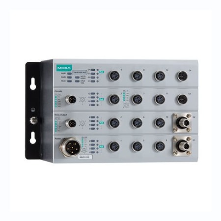Moxa L2MgdEthSwtch, 12 10/100w/802.3Poe+, Tn-4516A-12Poe-2Gpoe-2Gtxbp-Wv-Ct-T TN-4516A-12PoE-2GPoE-2GTXBP-WV-CT-T